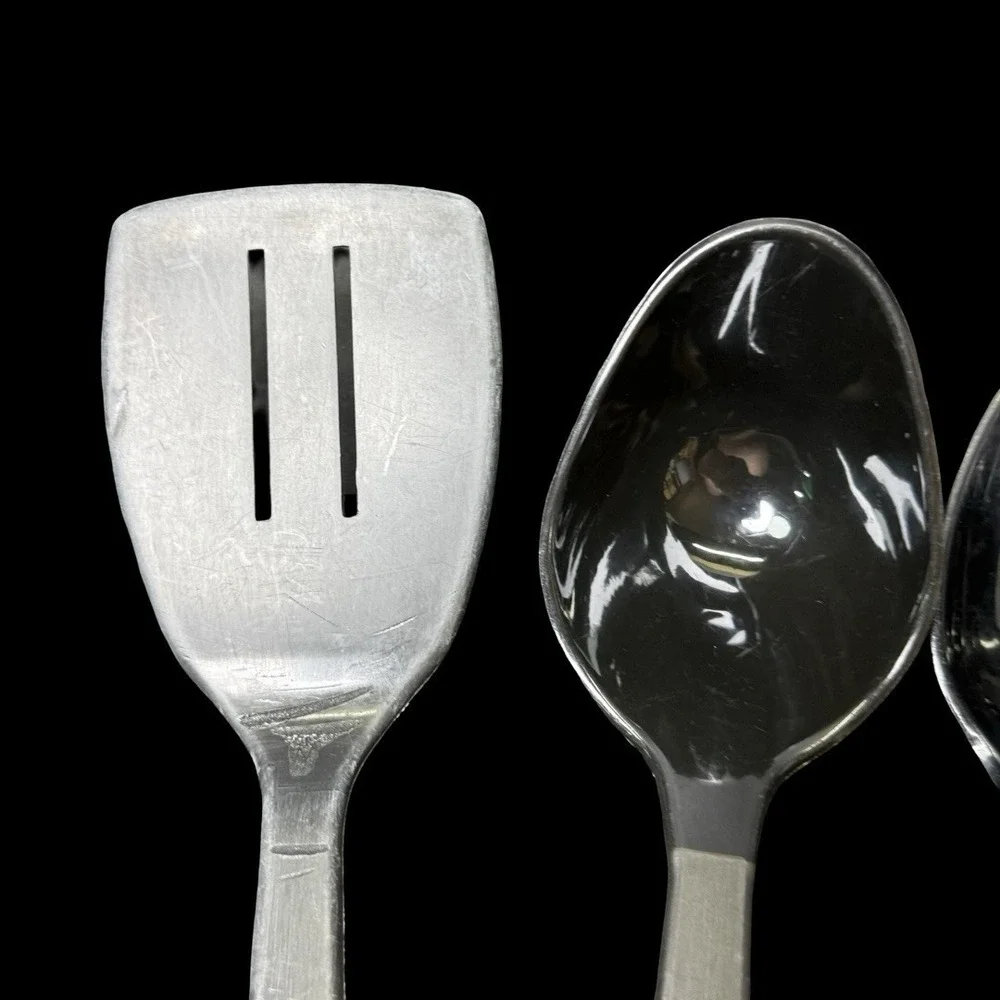 Vintage Tailor Made Black Plastic Kitchen Serving Utensil‎ Set Lot Of 6